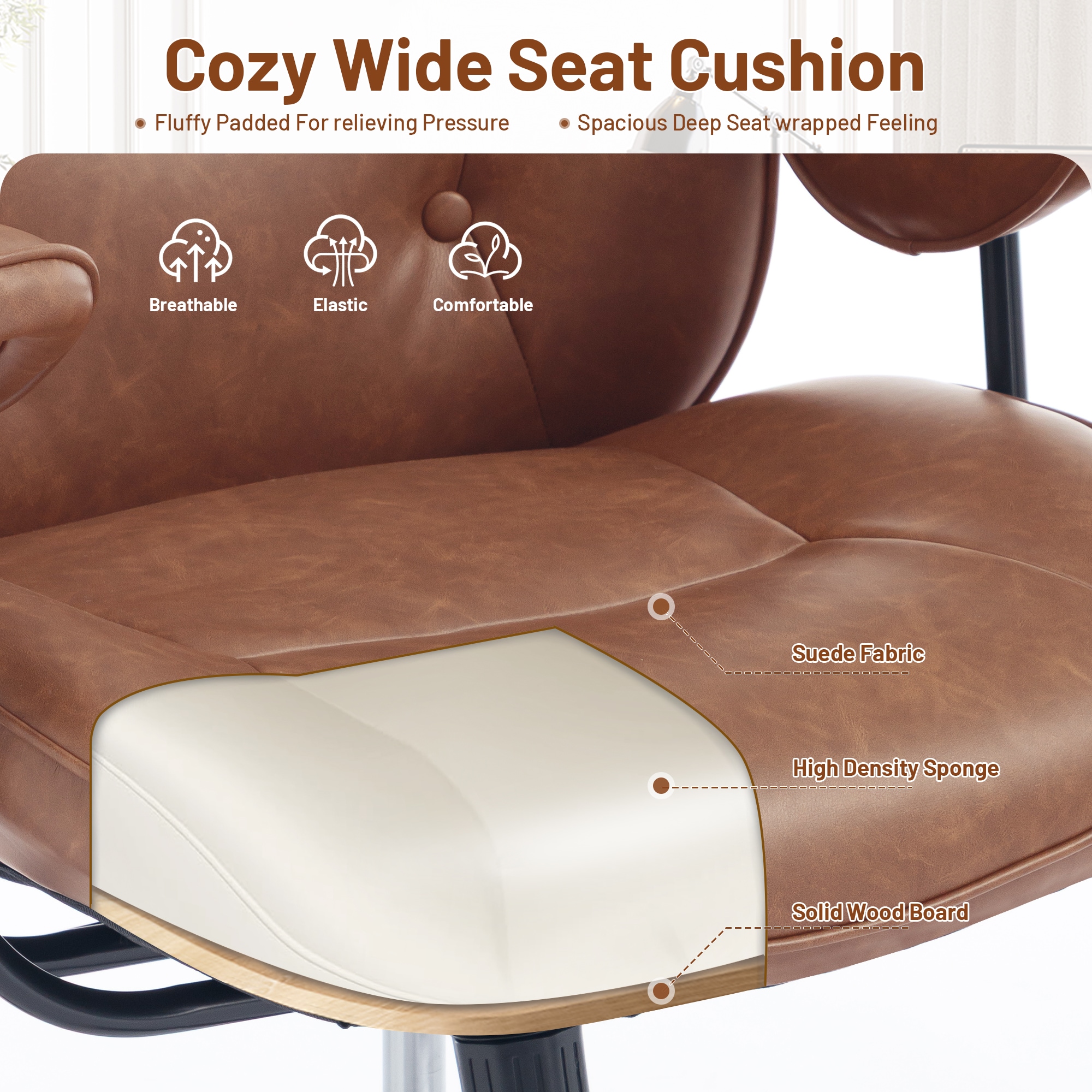 Retro Home Office Leather Chair With Ergonomic Lumbar Support_voghion.com
